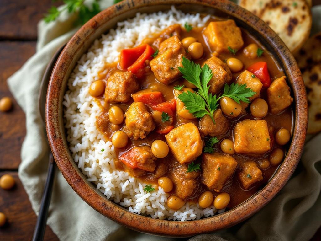 Domoda - Gambian groundnut peanut stew served over rice