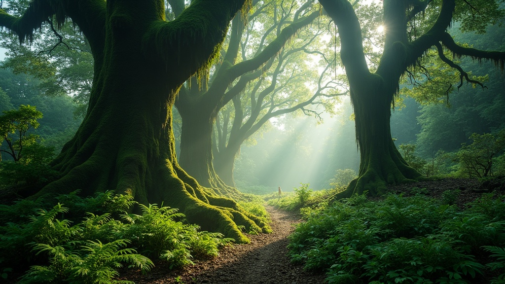 Colchic rainforest with lush vegetation in western Georgia