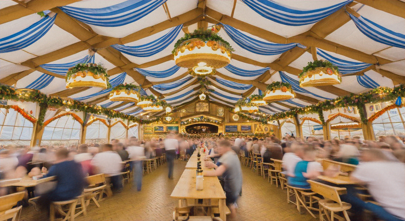 Oktoberfest beer tent celebrations in Munich, Bavaria