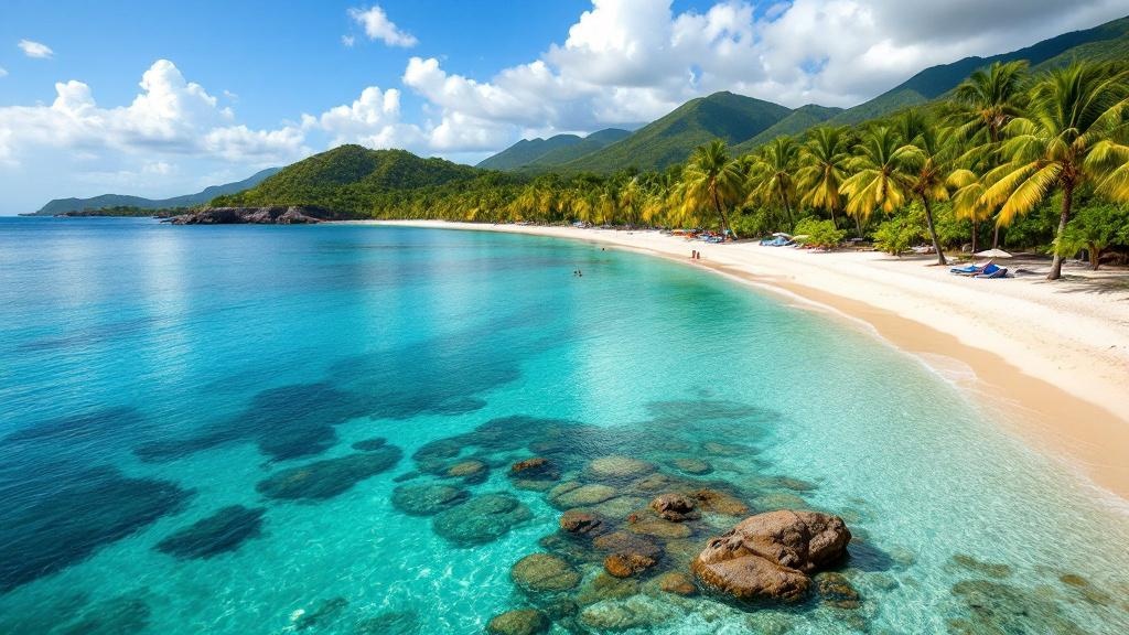 Grand Anse Beach with white sand and turquoise water in Grenada