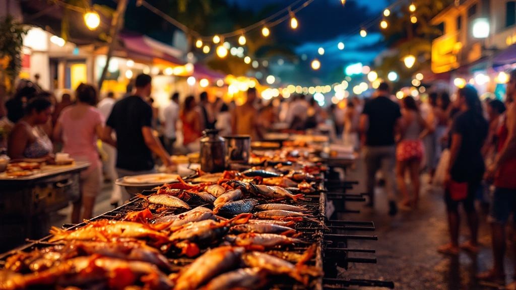 Fish Friday street food festival in Gouyave, Grenada