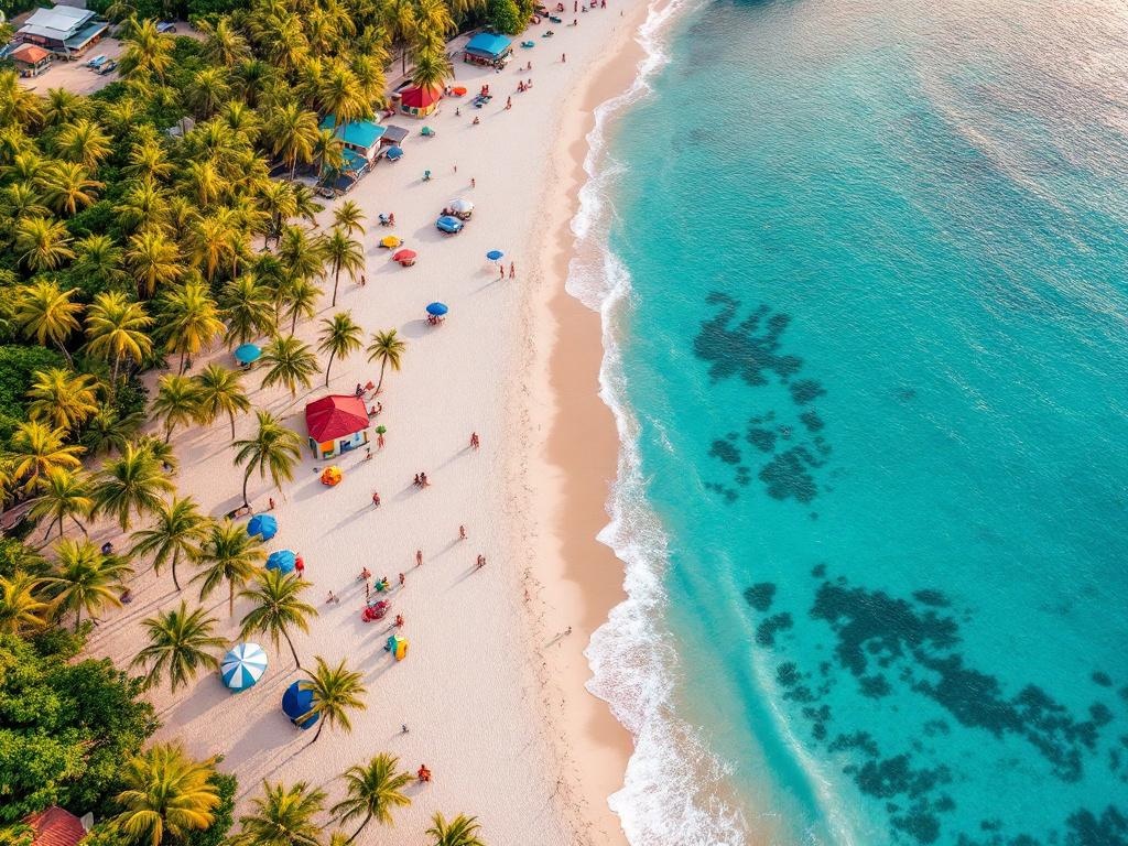 Plage de la Caravelle white sand beach in Sainte-Anne, Guadeloupe
