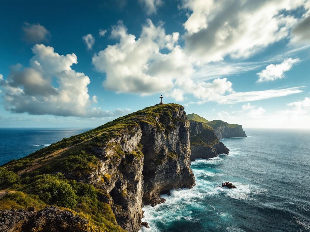 Pointe des Châteaux dramatic cliffs at eastern tip of Grande-Terre, Guadeloupe