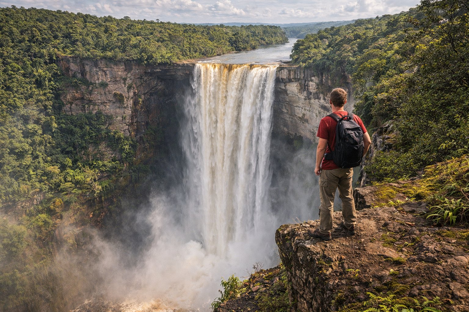Kaieteur Falls plunging into the gorge