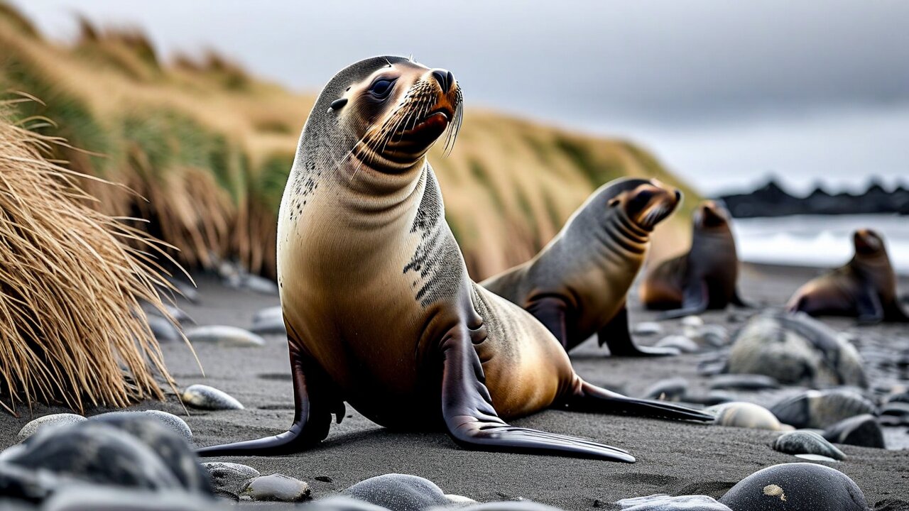 Fur seals on Heard Island
