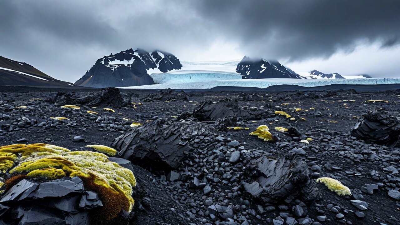 Volcanic landscape on Heard Island