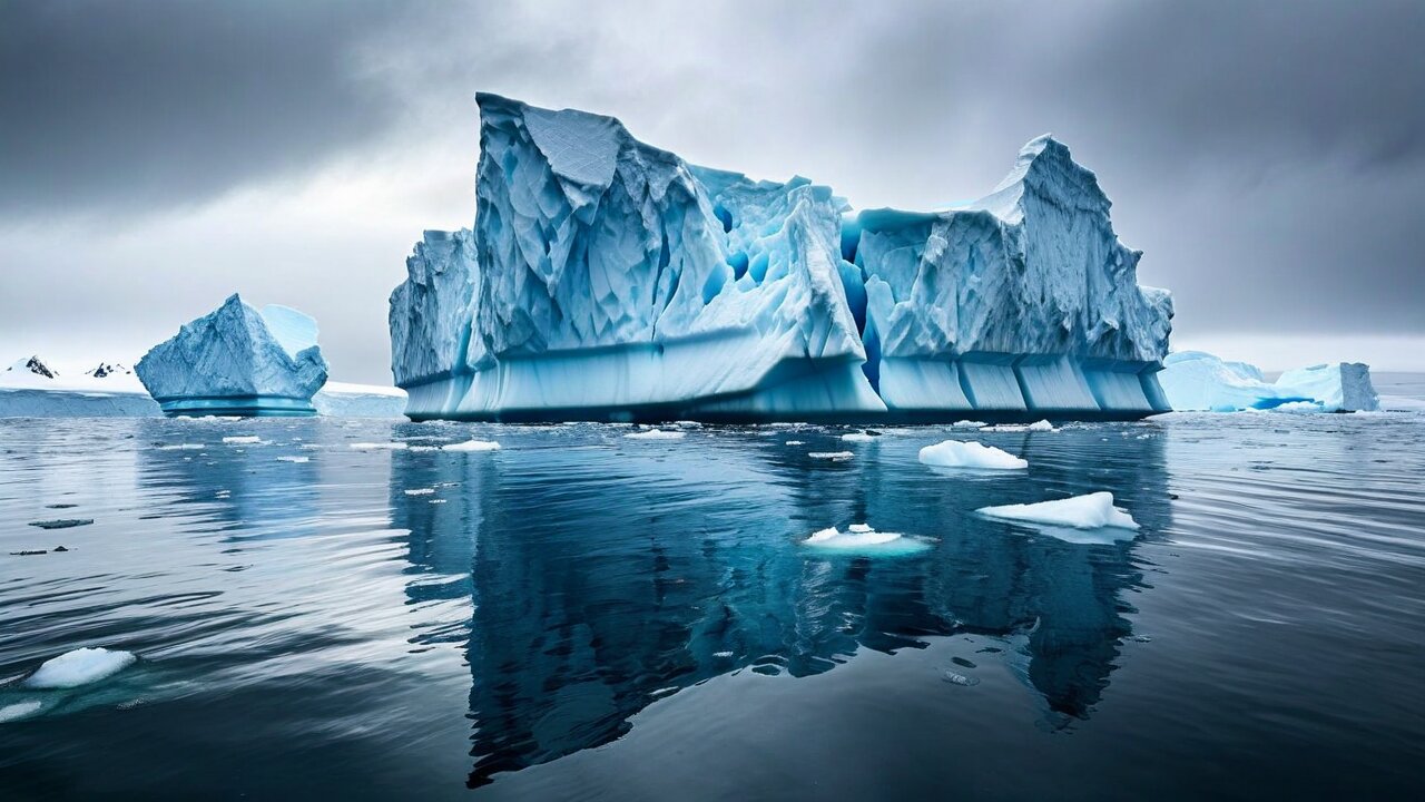Icebergs near Heard Island