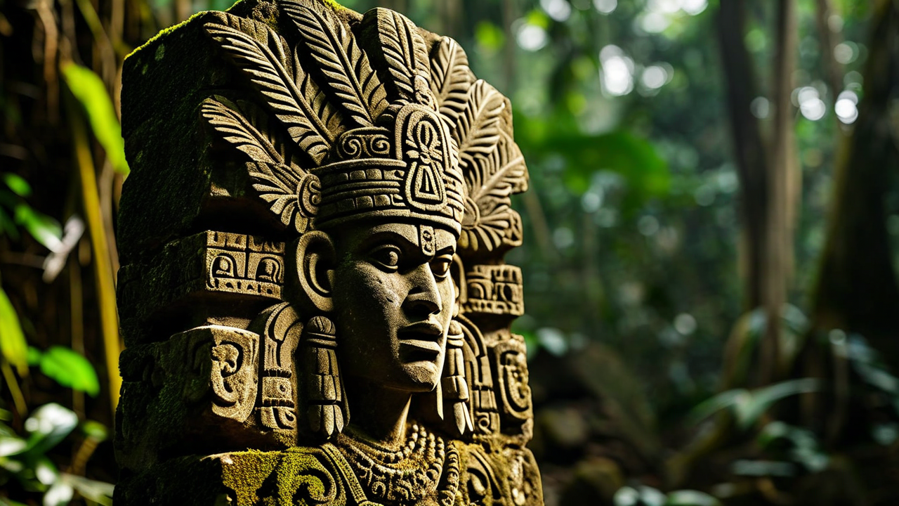 Carved stela at Copán