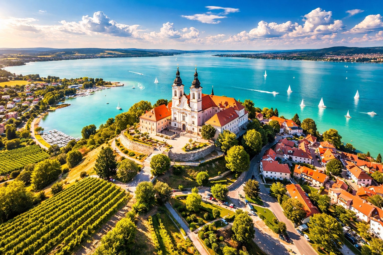 Lake Balaton with Tihany Abbey