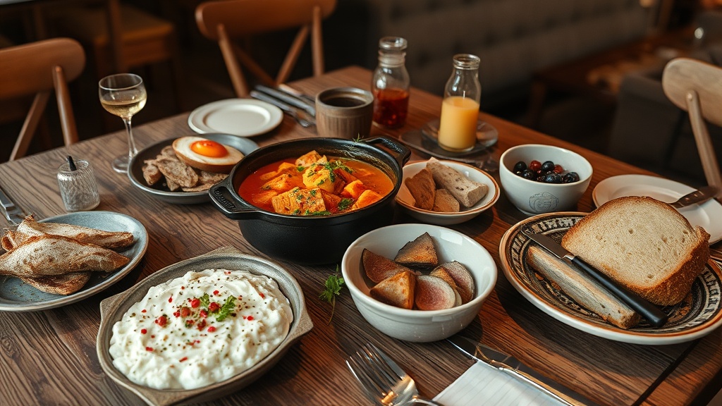 Traditional Icelandic food spread