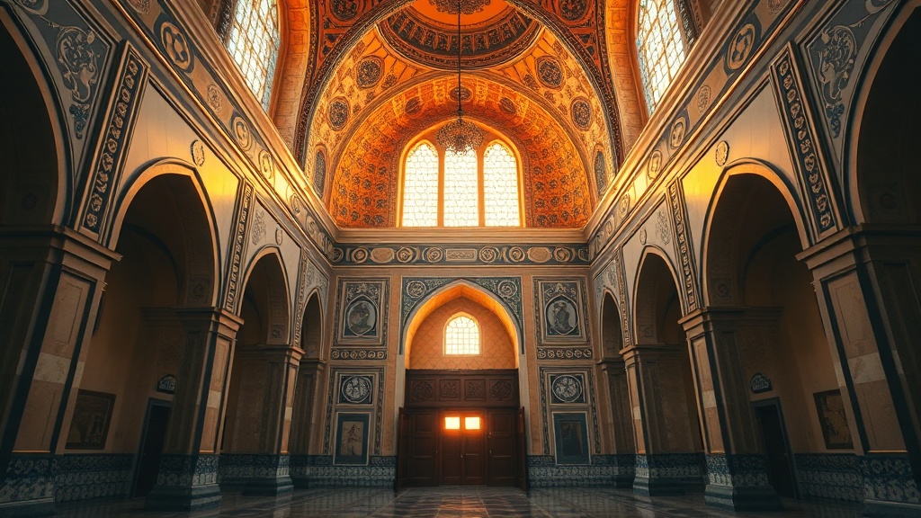 New Athos Monastery Interior with golden iconostasis