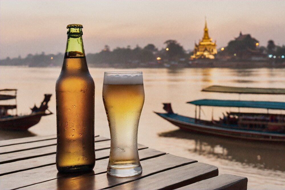 Beer Lao on the Mekong