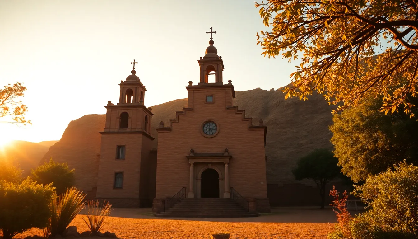 New Athos Monastery at sunset