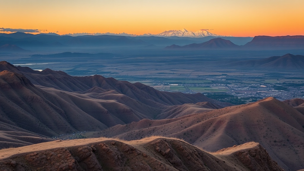 New Athos Monastery overlooking lake with Africa mountains