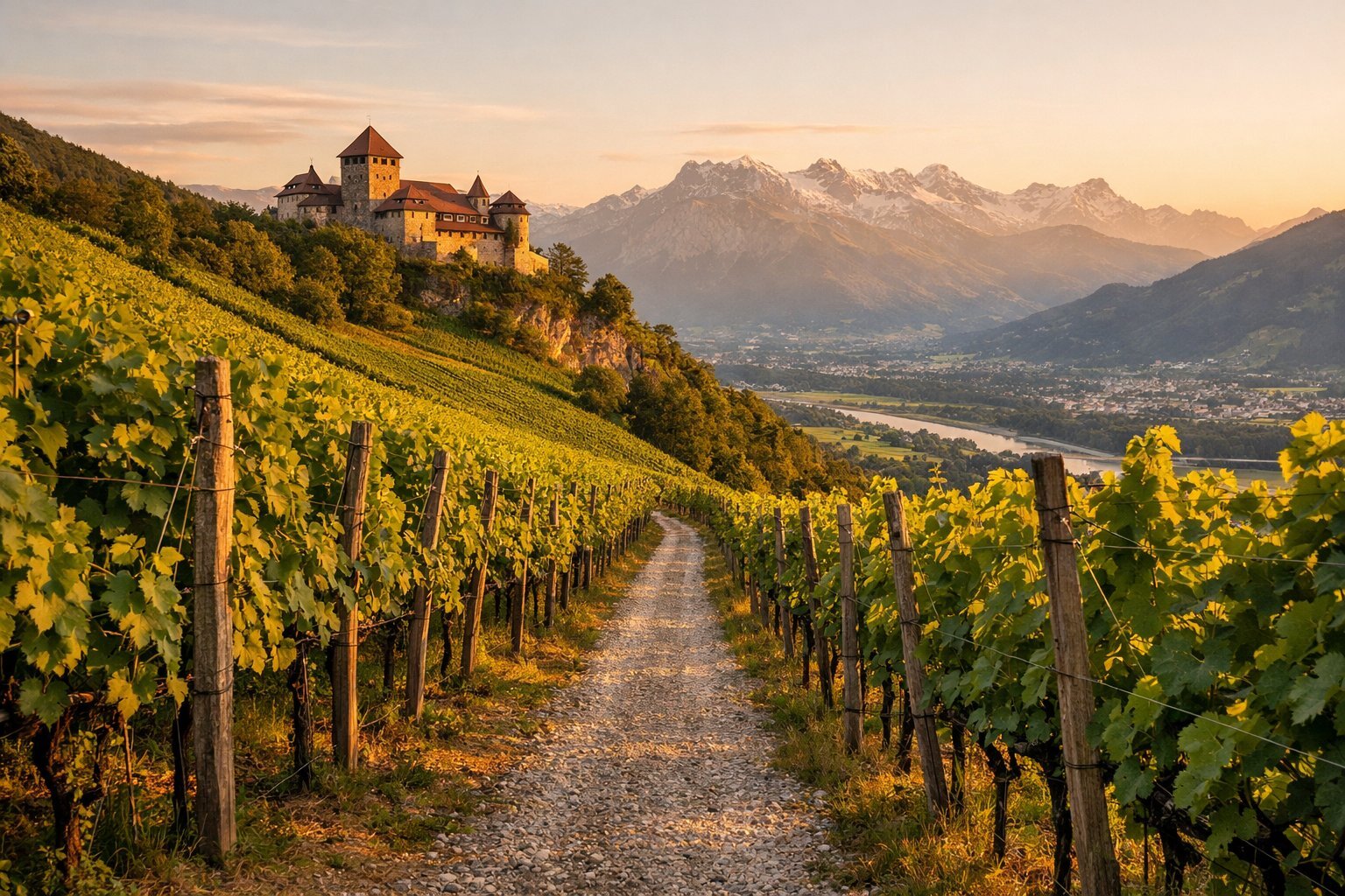Vineyards below Vaduz Castle