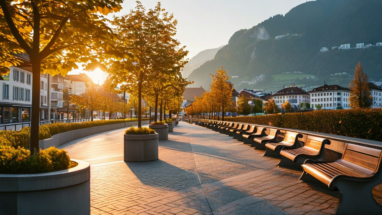 Vaduz Promenade at Golden Hour