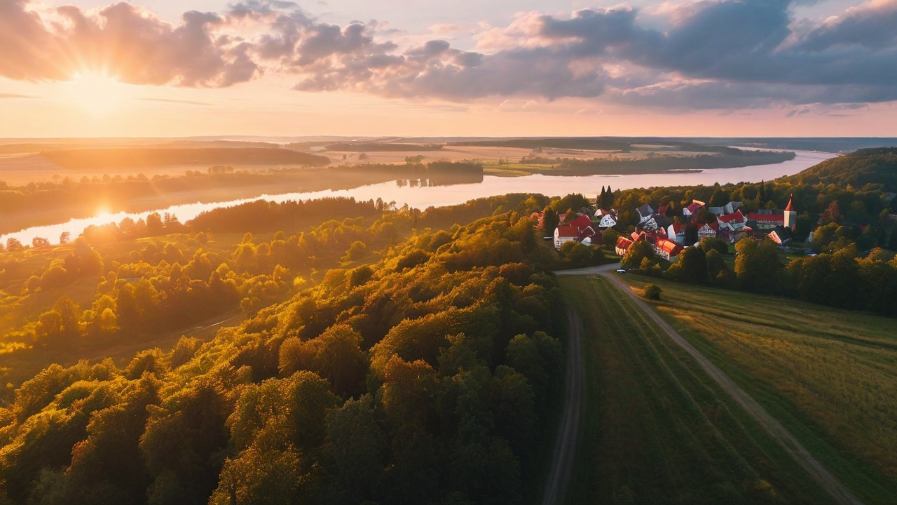 New Athos Monastery overlooking lake with Europe mountains