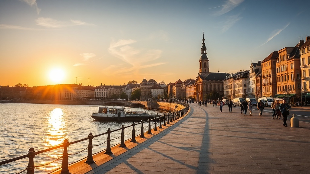 Luxembourg City Seafront Promenade at golden hour