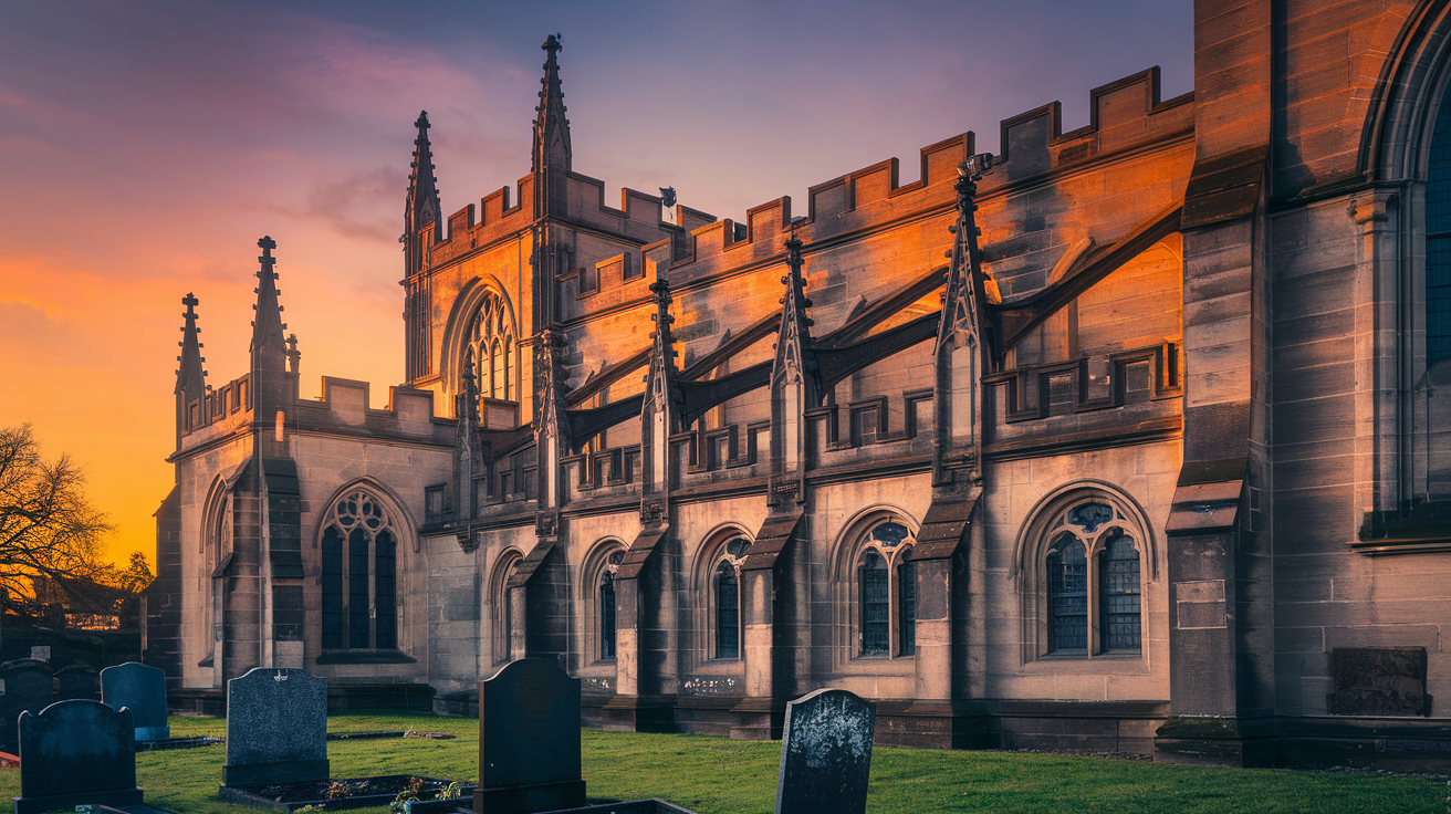 New Athos Monastery at sunset