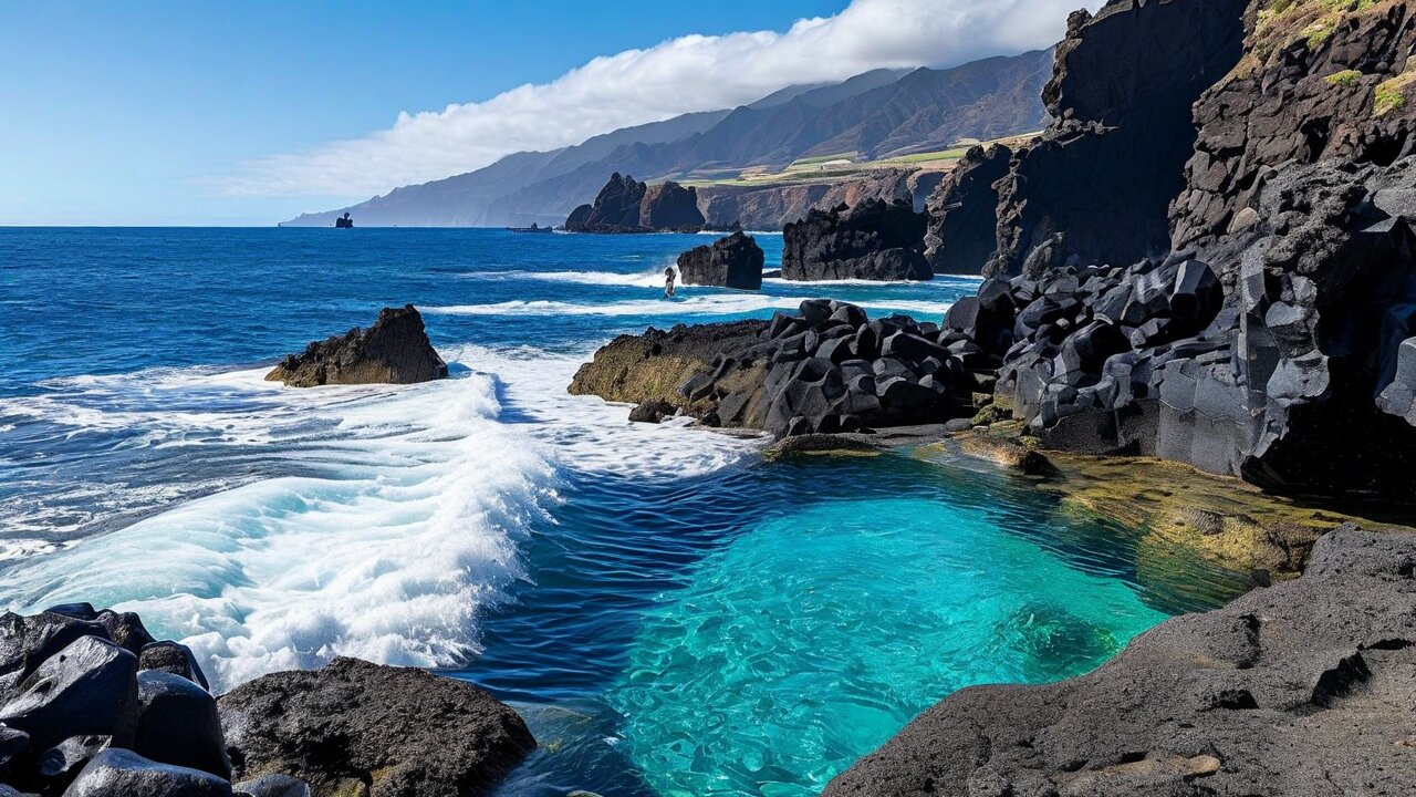 Porto Moniz natural lava rock swimming pools Madeira Atlantic coast