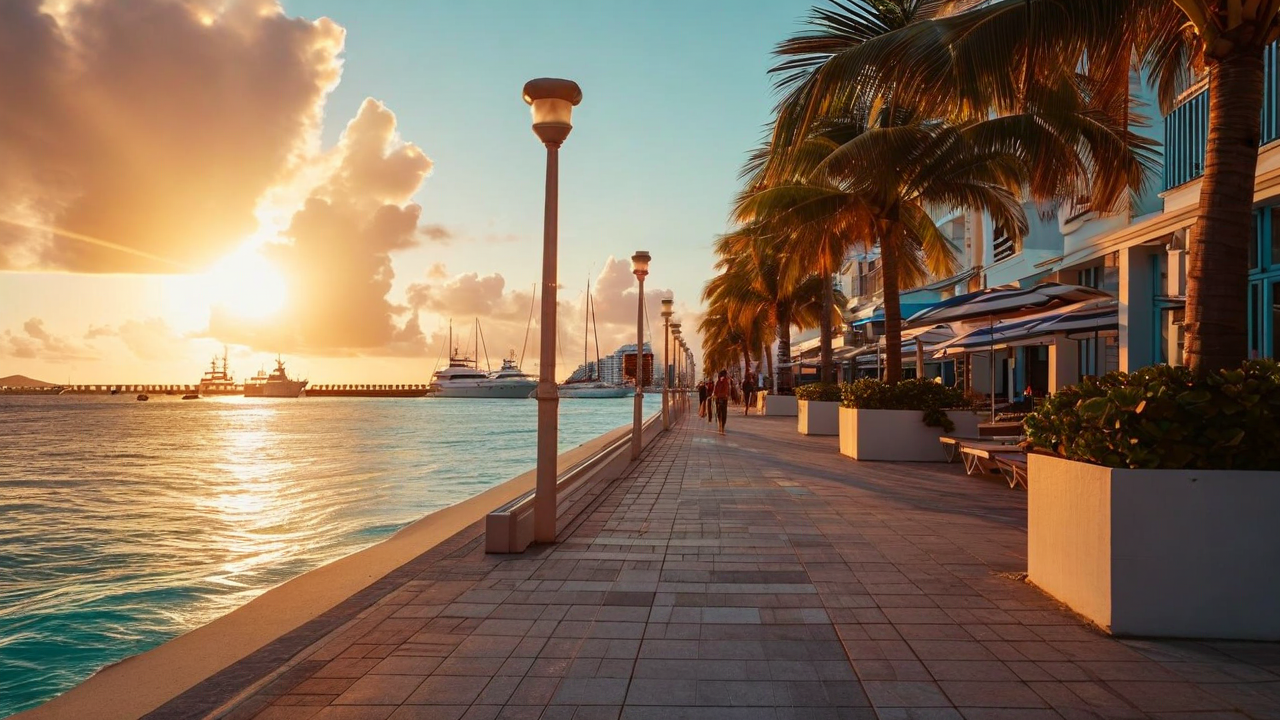 Malé Promenade at Golden Hour