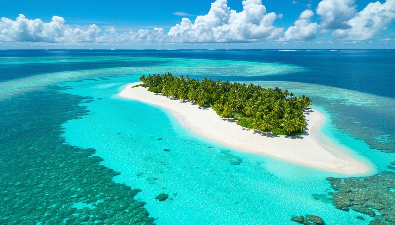 Marshall Islands lagoon aerial view