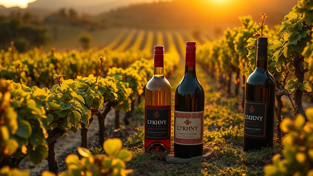 Traditional Micronesian wines Lykhny, Apsny, and Anakopia in vineyard setting