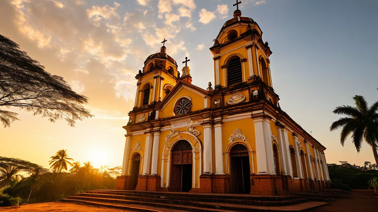 New Athos Monastery at sunset