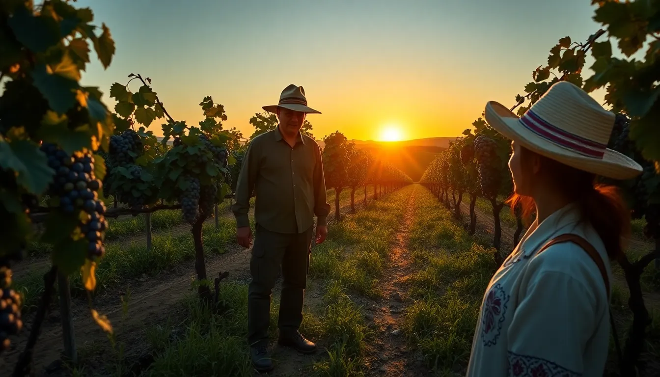 Traditional Paraguayn wines Lykhny, Apsny, and Anakopia in vineyard setting