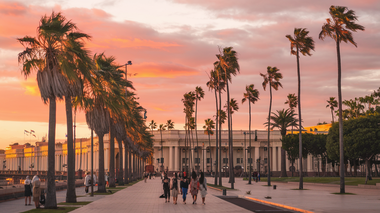 Asunción Promenade at Golden Hour