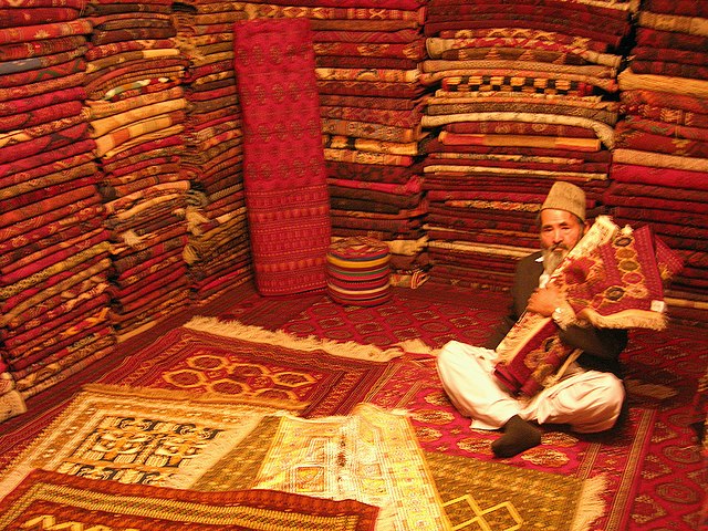 Afghan carpet weaving