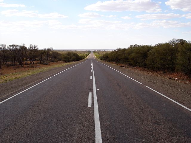 Endless red road in the Outback