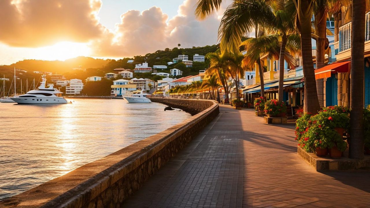 Castries Promenade at Golden Hour