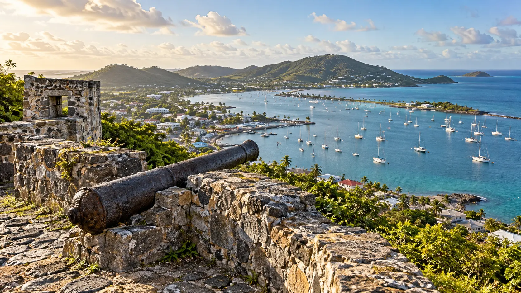 Fort Louis and Marigot Bay