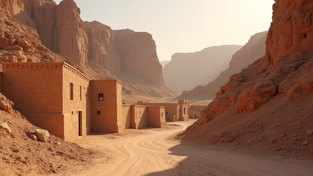 AlUla desert canyon with sandstone formations