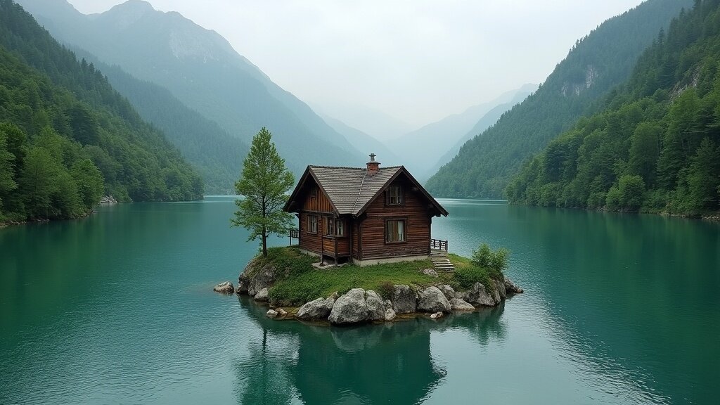 Drina River house