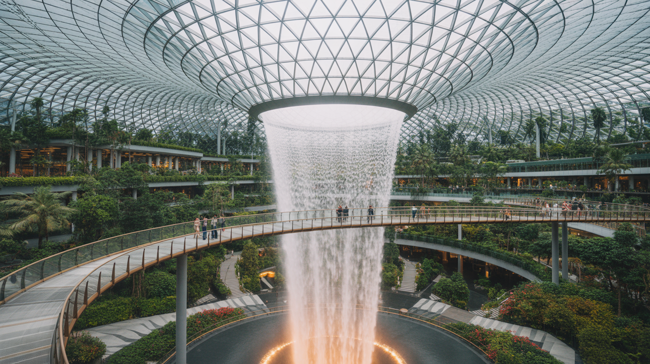 Changi Jewel Rain Vortex waterfall