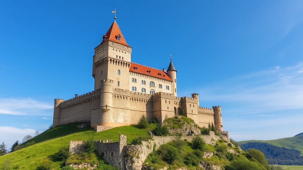 Spiš Castle ruins on hilltop
