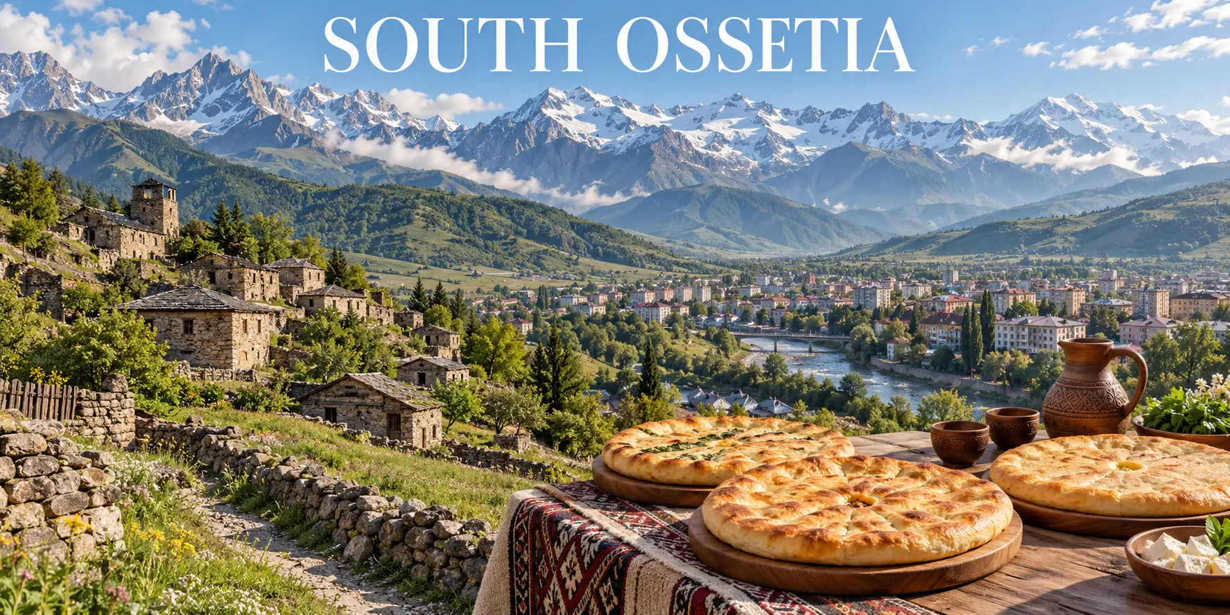 South Ossetia editorial country collage