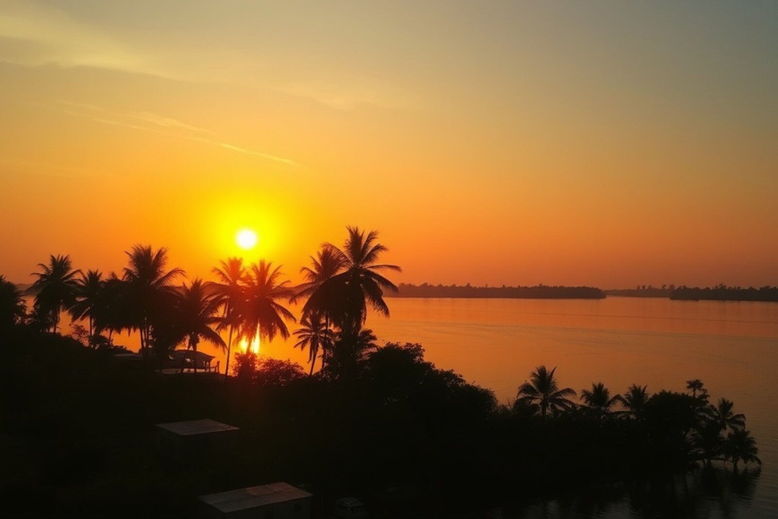 Sunset over the Suriname River from the Waterkant waterfront