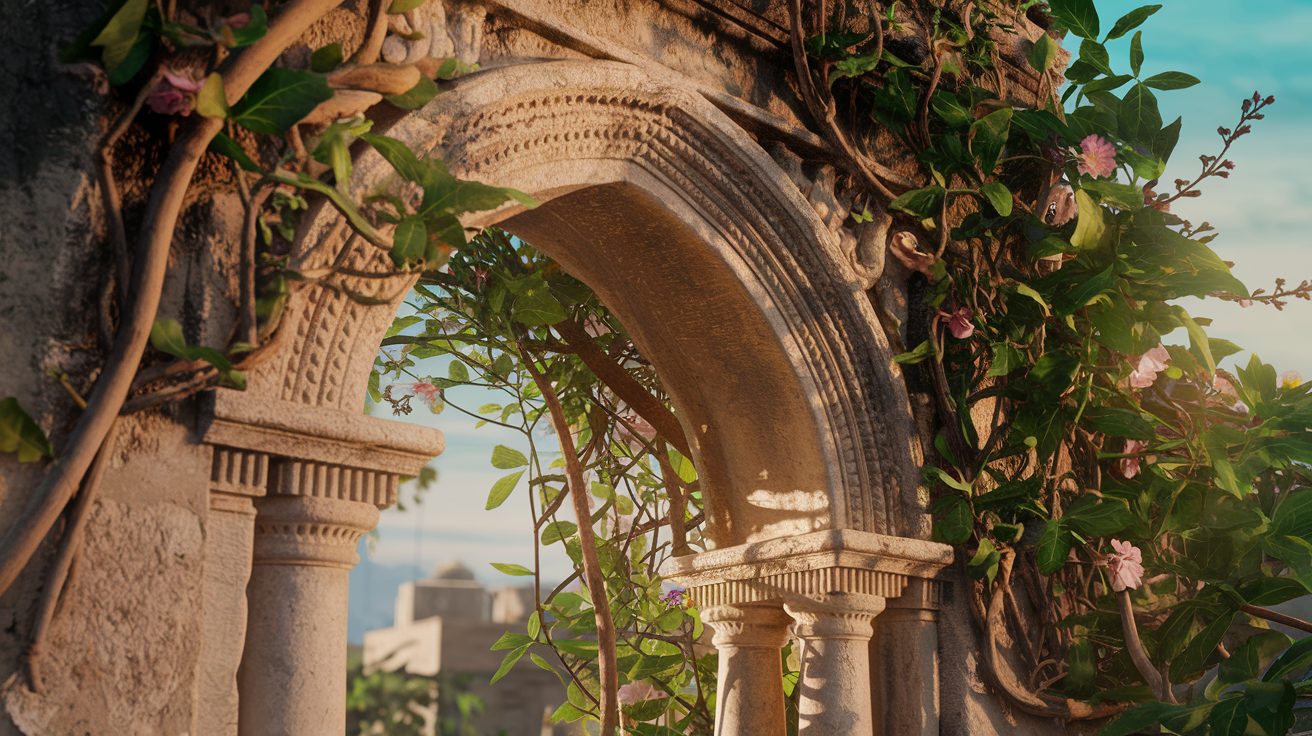 Gagra Colonnade with Tourists