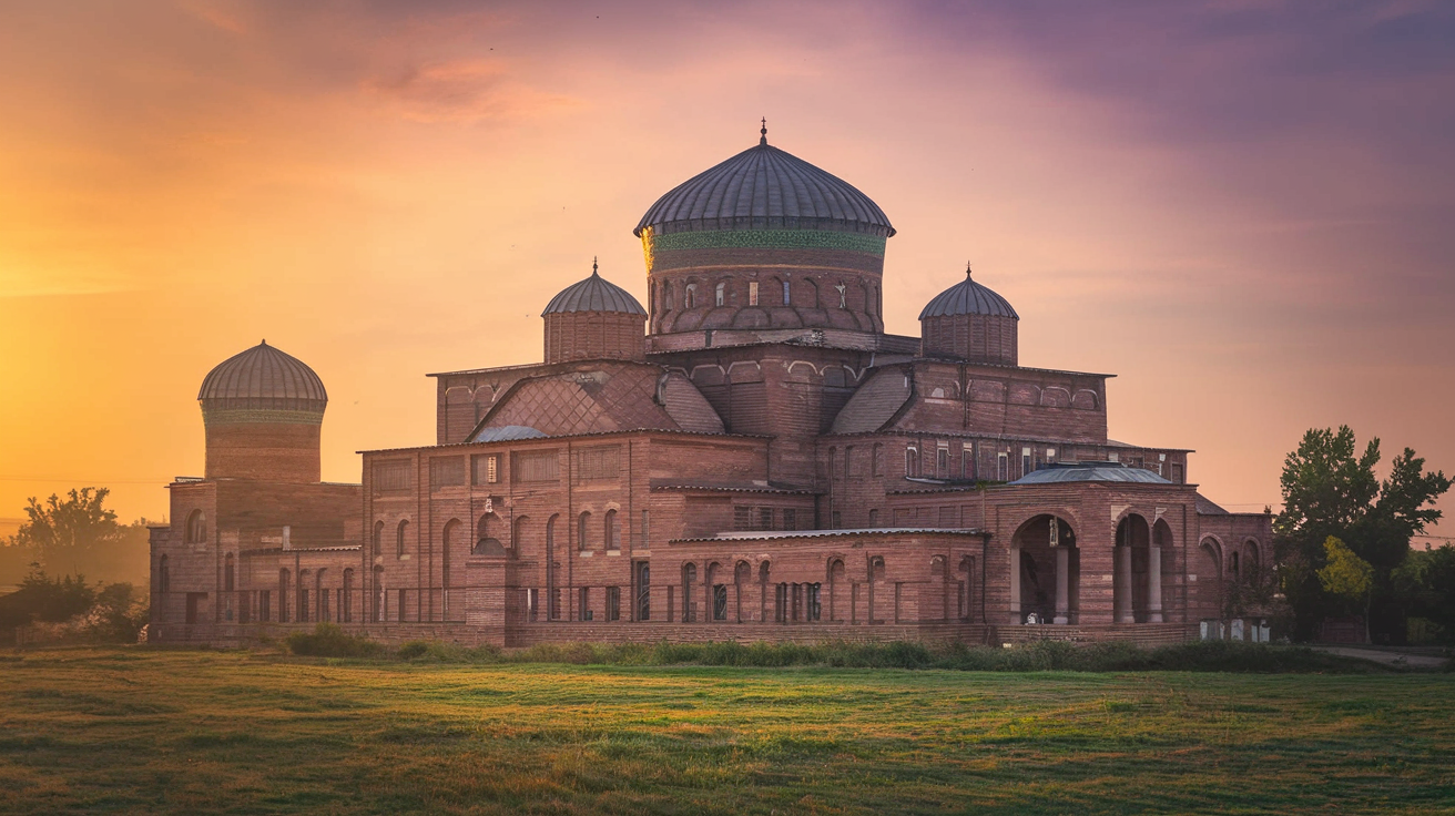 New Athos Monastery at sunset