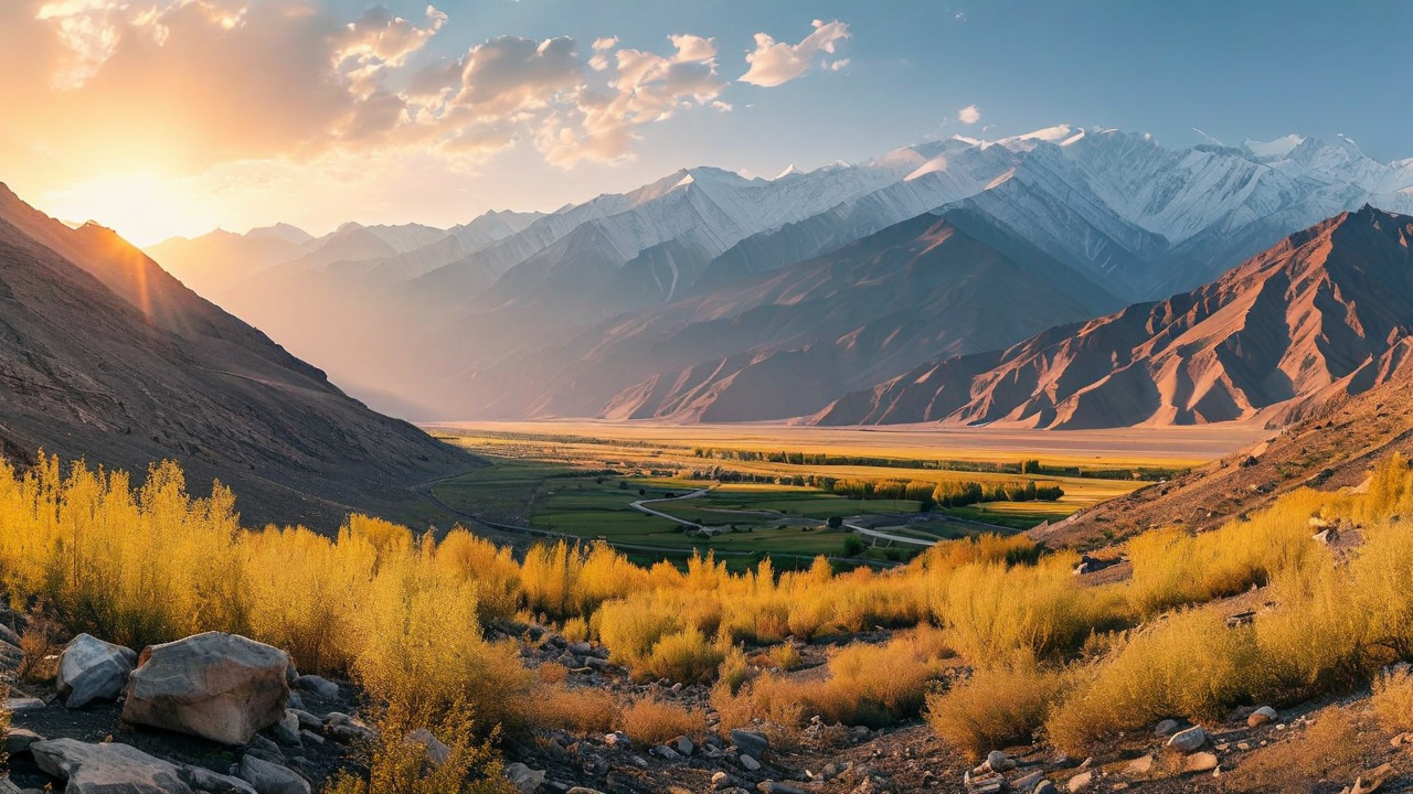 New Athos Monastery overlooking lake with Asia mountains
