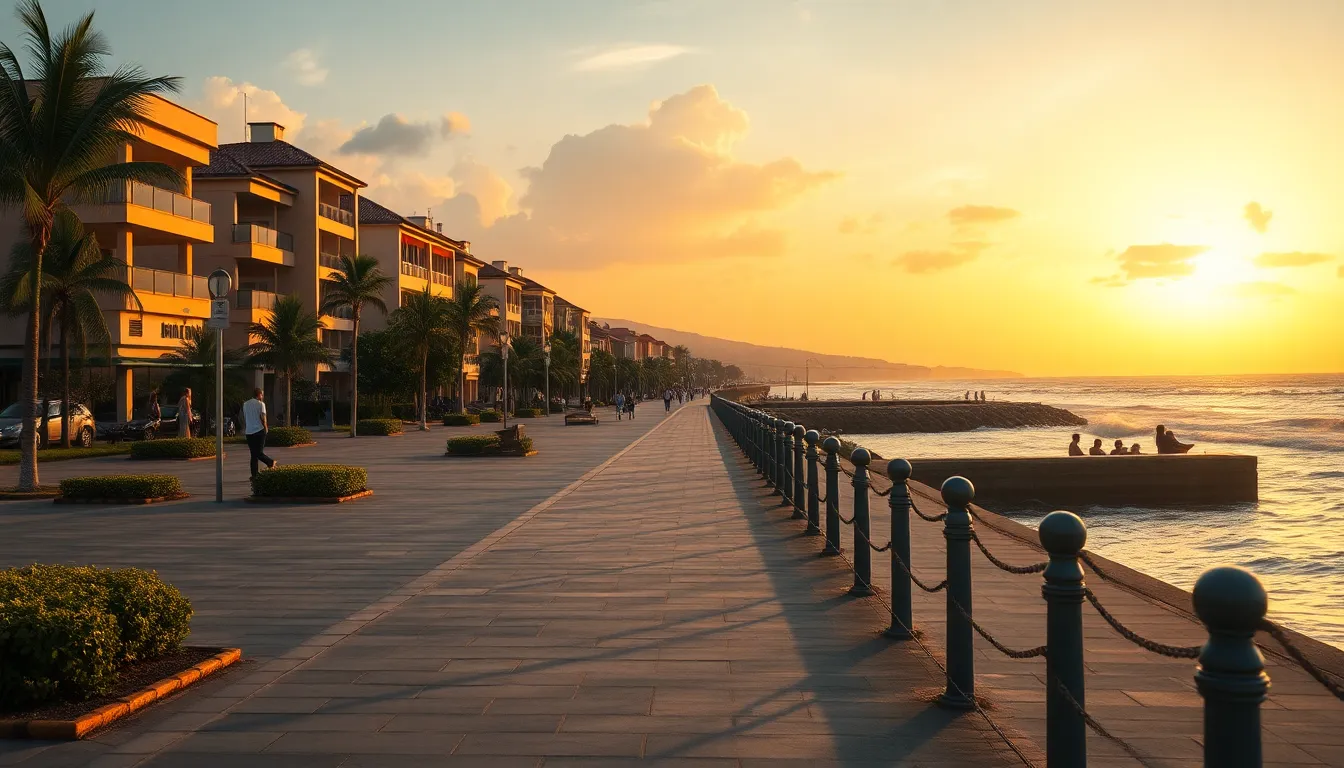 Dodoma Seafront Promenade at golden hour