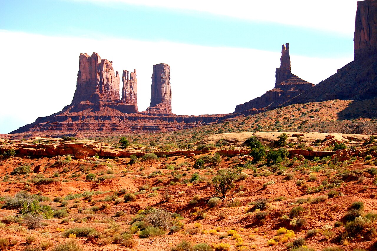 Sandstone formations in Monument Valley.