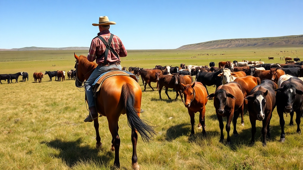 Gaucho on horseback in Uruguayan countryside