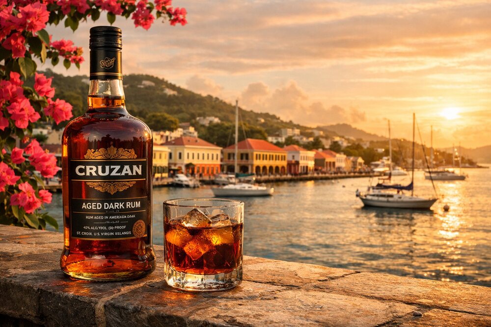 Cruzan rum and the Charlotte Amalie waterfront