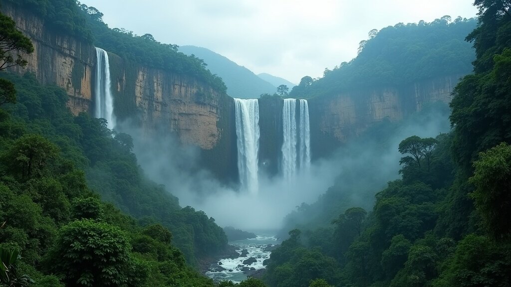 Angel Falls seen from the Churun river valley