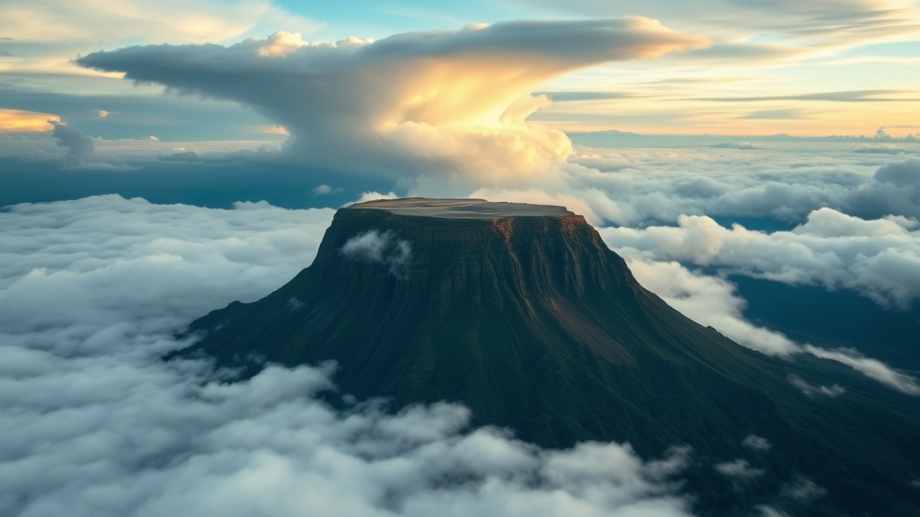 Tepui table mountain above the Gran Sabana grassland