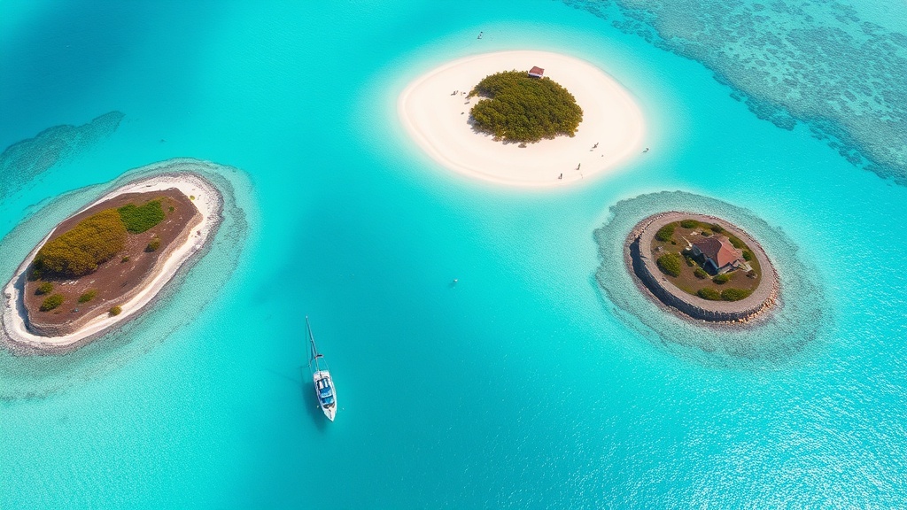 Turquoise lagoon and white sand cays, Los Roques archipelago